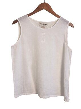 Vintage White Linen Sleeveless Top David Dart size small